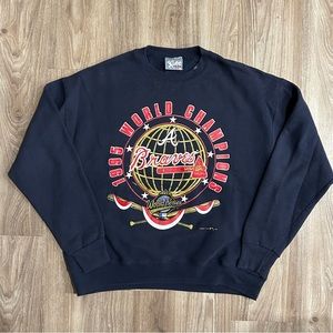 VTG Vintage 1995 Atlanta Braves World Series Sweatshirt Lee Sport Nutmeg Size L